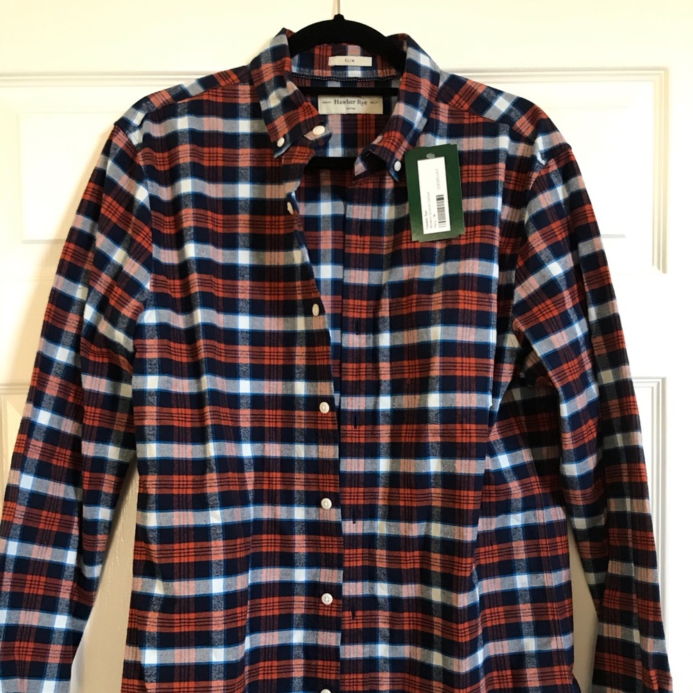 Hawker Rye Men’s medium plaid button down